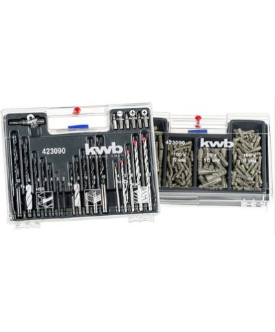 Jogo 300 peças Bits, Brocas e Buchas