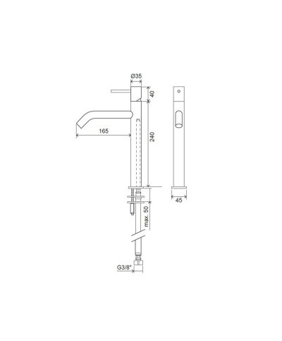 Misturadora ocean lavatorio alta preto mate