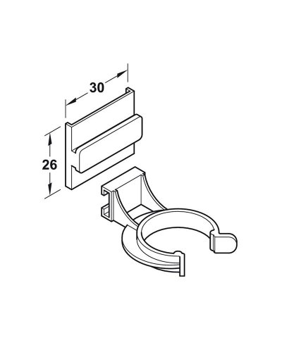 Grampa de plástico preta p/ rodapé