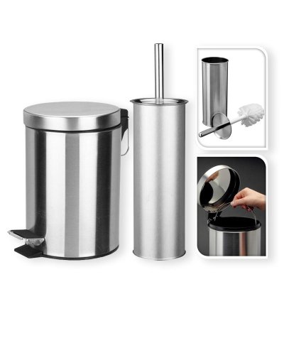 Conjunto wc em aco inoxidavel balde + piacaba