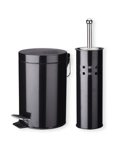 Conjunto wc em preto balde + piacaba