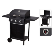 Barbecue a gas 3 bocas preto