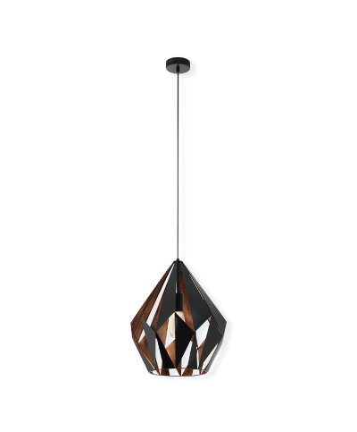 Suspensao aco escuro carlton1 1XE27 60W Ø38.5cmx150cm