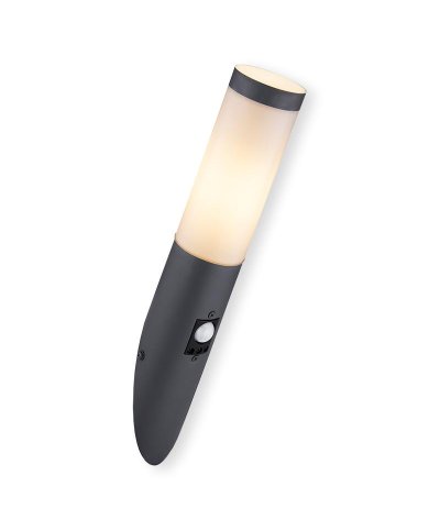 Aplique ext. steel antracite IP44 1xE27 c/ sensor de mov.