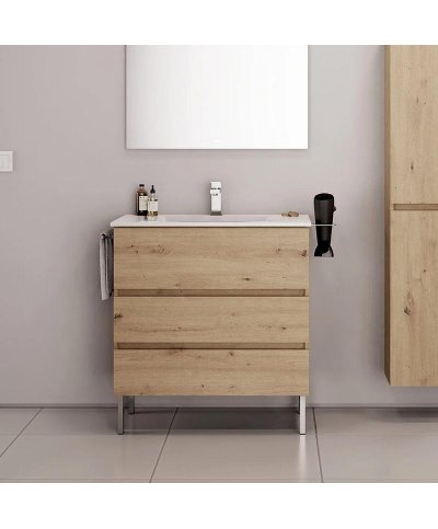 Conjunto Móvel de 3 gavetas com lavatório cerâmico