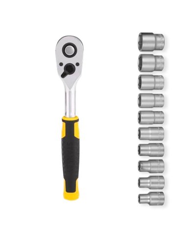 Conjunto Roquete 3/8" + 10 chaves de caixa