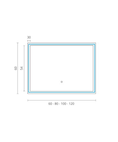 Espelho TAG 80x60 c/iluminacao led e desembaciador