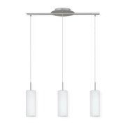 Suspensao vidro branco troy 3XE27 40W Ø11cmx72cmx110cm