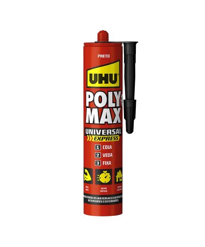 UHU Poly Max Express Preto 425g  | Casa Alves