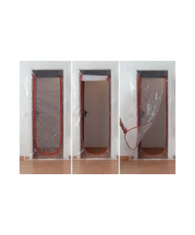 Protecao de porta em plástico com fecho 110x210cm