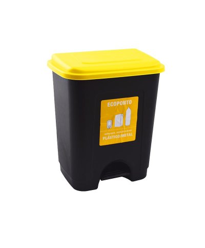 Balde com pedal 15Lt Ecoponto plastico / metal