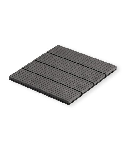 Deck em resina cinzento 30x30cm (cx 6 pcs 0,54m2)