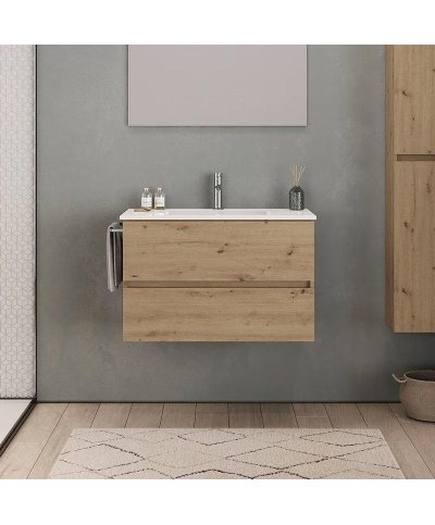 Conjunto Móvel de 2 gavetas com lavatório cerâmico