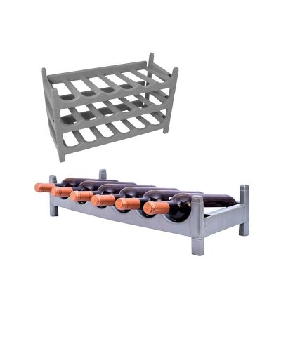 Garrafeira 6 cavidades cinza