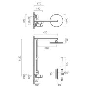 Sistema de duche com chuveiro Sanitana Orbis cromado
