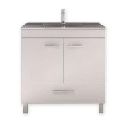 Conj. movel + lavatorio ceramica 60 Moovlux New Fafe branco