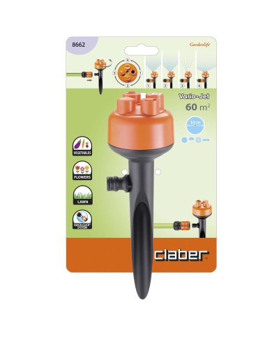 Aspersor c/ 4 jatos diferentes max.64m2