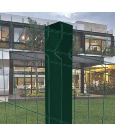 Poste para redes de vedacao 60x60mm x 1mt altura verde c/ abraçadeiras incl.