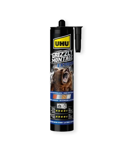 Cola UHU Grizzly Montage Extreme 435g | Casa Alves