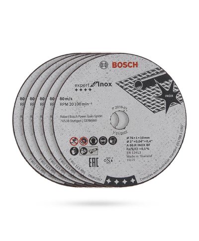 Pack 5 discos Expert for Inox, 76 x 1 x 10 mm