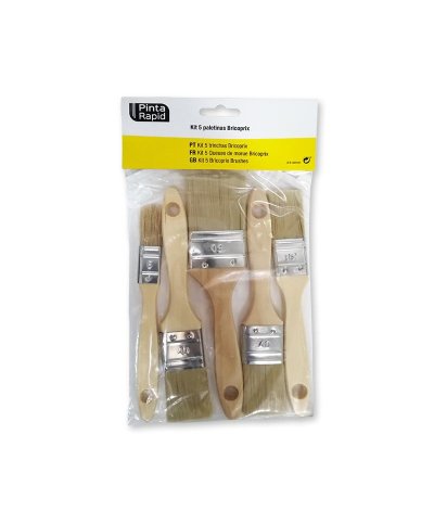 Kit 5 trinchas c/ cabo de madeira