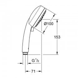 Chuveiro de mao 4 jatos Cosmopolitan 27573002 Grohe 