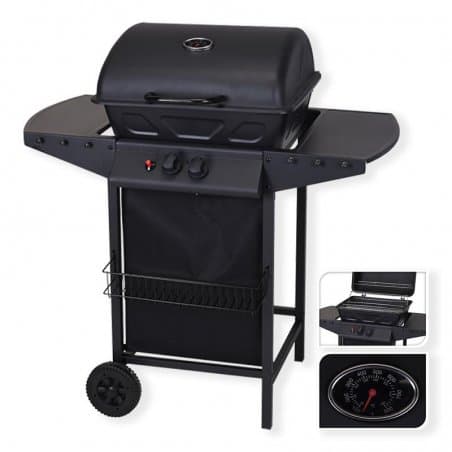 Barbecue a gas 2 bocas preto