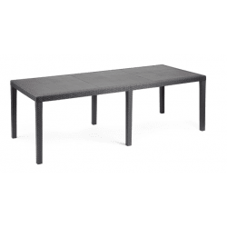 Mesa Queen antracite extensivel 220x90x72cm IPAE Progarden 