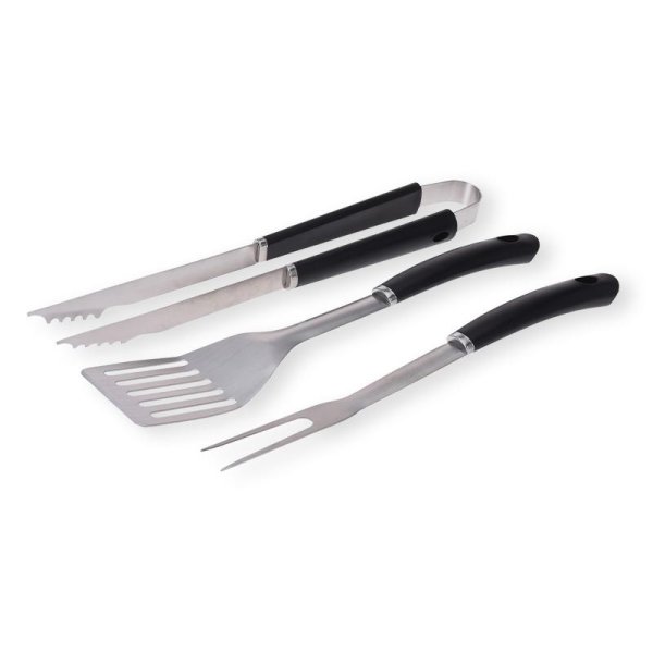 Conjunto de 3 utensilios de BBQ preto Koopman 