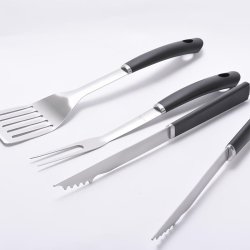 Conjunto de 3 utensilios de BBQ preto Koopman 