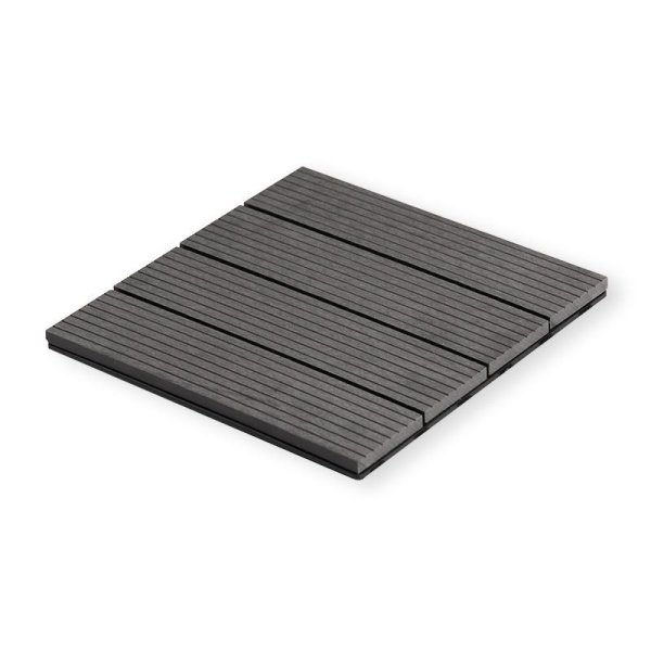 Deck em resina cinzento 30x30cm (cx 6 pcs 0,54m2) Koopman 