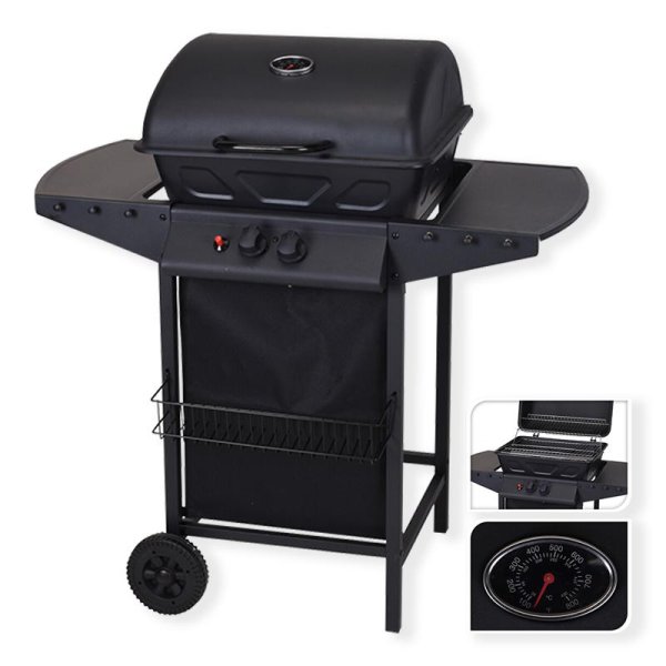 Barbecue a gas 2 bocas preto Koopman 