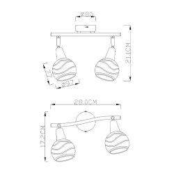 Spots Roman 54348-2 Foco de led miquel mate, vidro Globo 