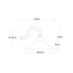 Aplique diana 1XE27 Ø22cmx18cmx29cm 60W Globo 