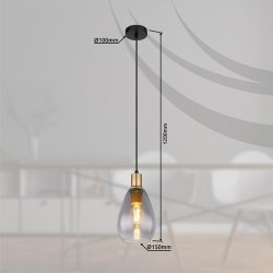 Suspensao fanni 1XE27 Ø15cmx120cm 40W Globo 