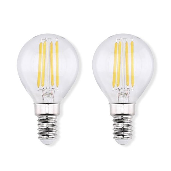 Pack 2 lampadas led mini E14 4W 400lm 3000K Globo 