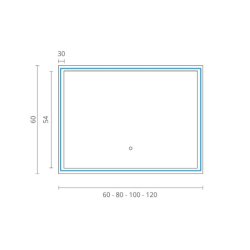 Espelho TAG 100x60 c/iluminacao led desembaciador BL5007730 Ctesi 