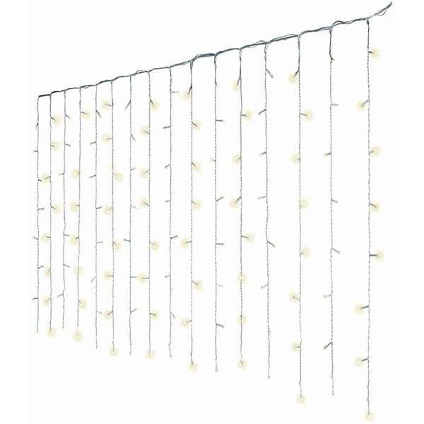 Cortina multifuncoes 240leds ext. branco quente 225x150cm Elektro 