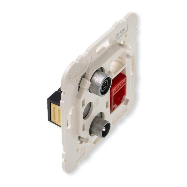 Tomada mista R-TV-RJ45 CAT 6 UTP est. 21534 Efapel 