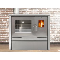 Fogao a lenha ME16 Inox c/ serpentina Metlor 