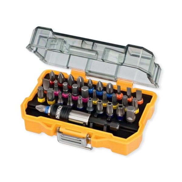 Conjunto de 32 pontas, Pz, Ph, Pl, Torx, Torx hexagonal e adaptador Dewalt 