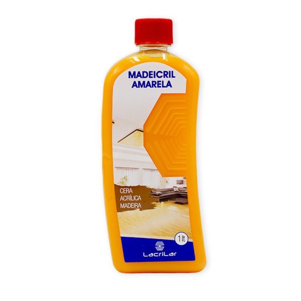 Cera acrilica madeiras madeicril amarela 1lt Lacrilar 