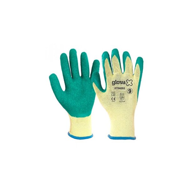 Luva latex verde c/suporte algodao tam.10 0704002 CLS 