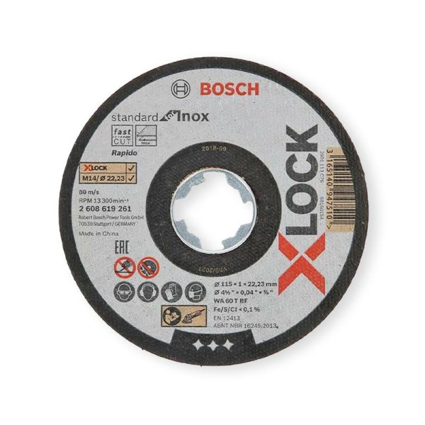 Disco de corte Bosch standard X-Lock inox 115x1mm Bosch 