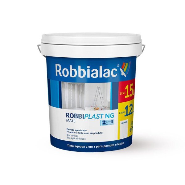 Tinta robbiplast NG  branca 12 lt (+ 3 lt oferta) Robbialac FG 