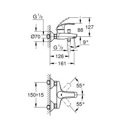 Monoc.banheira Grohe Eurosmart 33300002 Grohe 