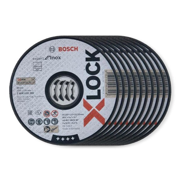 Disco de corte Bosch standard X-Lock inox 115x1mm (10 uni) Bosch 