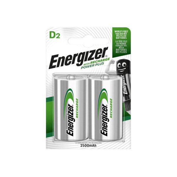 Pack 2 pilhas recarregaveis HR20 (D) 2500mAh Energizer 