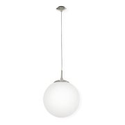 Suspensao vidro branco rondo 1XE27 60W Ø30cmx110cm