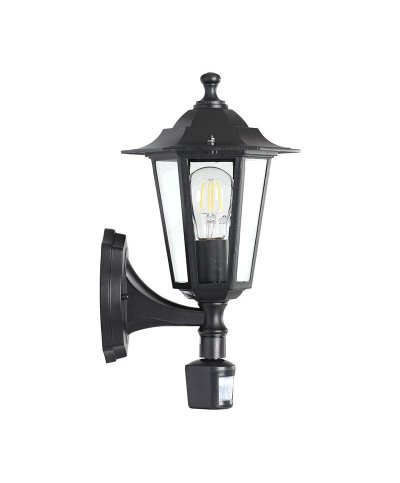 Aplique ascendente c/ sensor LATERNA preto 22469